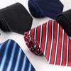 Neckband Classic Blue Black Red Slips Men Business Formal Wedding Tie 8cm Stripe Plaid Neck Ties Fashion Shirt Dress Accessories 230811