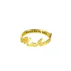 Pierścionki ślubne Uonney Drop Custom Grawering Nazwa Unikalne zaręczyny dla kobiet miłośnicy randki złoty kolor stalowy pierścień 230811