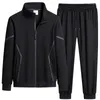Мужские спортивные костюмы Spring Black BlueTrackSuit Мужчины плюс размер 8xl 7xl Streetwear Бейсбольная куртка 2 штука 2 куска бегуна наборы повседневного пота костюмы