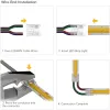 Connettori per strisce LED 5 V 12 V 24 V Connettori per cavi a strisce trasparenti non cablati a 4 pin 10 mm Estensione lunga 22 AWG Wirell LL