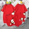 Trajes a juego para la familia Ropa para madre e hija para niños Trajes familiares a juego Camiseta de algodón Mameluco para bebé Tops Trajes para padres e hijos Camiseta con patrón de panda lindo