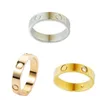 زوجين خاتم بسيط مصمم أزياء خاتم خطابات الرجال نساء زوجين حلقات التيتانيوم الصلب 18K حلقة مطلية الذهب