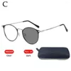 Occhiali da sole Cambia il colore Picchromic Porized Men Classic Eyewear lente Round Retro Retro Transition Chameleon Glaase H3v8