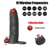 Adult Toys Vibrating Enlargement for Men Reusable Dildo Vibrator Penis Ring Sleeve Adult Sex Shop Sex Toy for Couples 230810