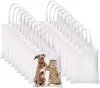 UPS Sacs fourre-tout à sublimation blanche favoriser les sacs d'épicerie en toile vierge pour la décoration et l'artisanat de bricolage 8.11