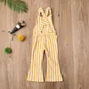 Rompers Toddler Kids Baby Girls Clothes Sleeveless Stripe Romper Jumpsuit Flare Long Pants Overall Summer Fall Kids Clothing 230811