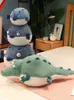 Animaux en peluche Simulation gros crocodile poisson rond en peluche jouet en peluche animal réaliste poupée douce jouet enfants cadeau pour enfants de