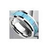 Wedding Rings Tungsten Carbide Band High Polished Inlay Blue Stones with Gift Box Customized 230811