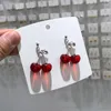Stud Earrings Korean Version Of Cherries For Women Simple Cute Leaf Berry Small Fresh Fashion Jewelry Accessories Gifts