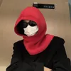 ベレット女性バラクラバ冬ソフトニットフード付きネックカラーキャップヘッド韓国ファッションビーニーハットルースウォームユニセックスボンネット