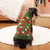 犬のアパレル子犬の編み犬タートルネック冬の服プルオーバーグリーンスウェットシャツ醜いニットクリスマス猫の小型犬230810のためのクリスマス猫のセーター