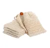 Natural Mesh Soap Saver Bag Pouches Holder Scrubbers For Shower Bath Foaming Bath Drying Bag Sisal Soap Bags 6*3.5Inch