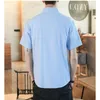 Men's Casual Shirts M-5XL 2023 Summer Vintage Mens Shirt Cotton Linen Loose Solid Short Sleeve Button Tops Harajuku Brand Blouse XXXXXL