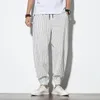 Men's Pants Legible Spring Summer Striped Harem Mens Cotton Linen Male Casual Trousers Man