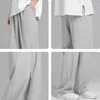 Men's Pants Summer Thin Satin Men Oversize Breathable Wide Leg Casual Trousers Straight Draped Streetwear M-3XL Quick Drying Bottoms