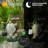 Dekorativa föremål Figurer Outdoor Garden Harts Dwarf Staty Lighting Guide Solar Led Lantern Welcome Sign Gurtyard Lawn Large Decoration 230810