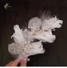 Stage Wear Vintage French White Feather Ballet Hair Accessories Custom Princess Swan Lake Children Girls Performance Competition Headwear