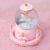 Decorative Objects Figurines Carousel Music Box Snow Dream Crystal Ball Eight Tone Box Glass Resin Home Decoration Ornaments Boutique Gift 230810