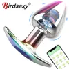 Vibradores App Vibrator Dildo Butt Plug Toy Sex Toy for Woman Men Massager Controle remoto de aço inoxidável Anal adulto 230811