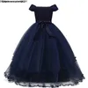 Elegante abito da sera da ballo da ballo Kids Princess First Communione Teenager Black