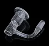 New Cone shaped glass bong accessories 2.4mm Thinkness Full Weld Sandblasted Beveled Edge quartz banger 10mm 14mm 45 Degree 90 Degree male joint quartz bangers For Rig