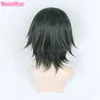 Cosplay Wigs Chainsaw Man Himeno Cosplay Wig Black Short Cosplay Anime Wig With Eyes Patch Heat Resistant Hair Halloween Party Wigs Wig Cap 230810