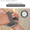 Polygonal silikon kroppskrubber badkar borste ergonomiskt handtag bärbar duschmassage rengöringsborste lämplig för duschverktyg i alla åldrar Z230814