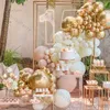 Decoração 103 pçs/set balão bege guirlanda areia ouro branco globos decoração de casamento aniversário chá de bebê pano de fundo