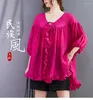 Women's Blouses Woman Blusa Mujer Casual Loose Rose Red Women Big Size Shirts Lady's Summer Bouses