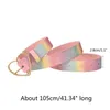 Cinture da donna in stile dolce colore arcobaleno cintura cintura a forma di calera a forma di fibbia abito estate da donna indossa una cintura in vita casual