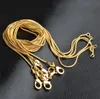 1mm 18k Guld Snake Chain Halsband 16 tum-30-tums dubbla skiktad bärbar lämplig för hängsmycken 18K Mark