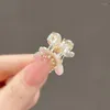 Hair Clips 2023 Fashion Pink Cherry Blossom Alloy Small Grab Clip For Women Cute Accessories Jewelry