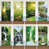 Väggklistermärken Sunshine Forest Door Sticker Mural Cover Adhesive PVC Natural Landscape PO Wallpaper Garderob Kylskåp Renovering Poster Dekor 230810