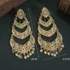 Dangle Küpeler Arap Müslüman Düğün Takı Altın Kapalı Kolye Kravalı Ayı Kristal Ay Şekli Etiyopya Türk Kadınlar Gelin Hediyesi