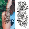 Temporary Tattoos 100 Piece Lot Black Flower Rose Waterproof Temporary Tattoos Sticker Wholesales Snake Letter Body Arm Leg Henna Fake Sleeve 230811