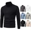 Pulls pour hommes Hens Hiver Turtelneck de bonne qualité élastique mâle mâle Slim Fit Solid Turtelnecks Taille 2xl 230811