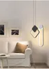 Lampy wiszące nordycka postmodernistyczna sztuka proste światła lampa sypialnia leniwa LED LINE LINE LINE