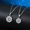 Luxury Tiff fashion brand jewelry S925 Sterling Silver mosang stone square round package sunflower six claw snowflake with Necklace female One Ca Pendant
