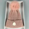 Designer Winter Knitted Beanie Woolen Hat Women Chunky Knit Thick Warm faux fur pom Beanies Hats Female Bonnet Caps 11 colors knitted hat hats for women with brim men