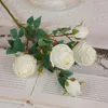 Dekorativa blommor 1 gren Practical Artificial Rose Flower flera lager Kronblad Simulering Icke-welled Imitation