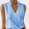 Kvinnors blusar Casual White Tank Top Femme Shirt Blus Fashion V-Neck ärmlösa tryck kvinnor toppar och för sommaren 2023