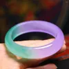 Bangle Natural Jade عالية الدرجة A Myanmar Jadeite مع شهادة Purple Green Burma Jades Barkles Women Gemstone Jewelry