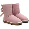 stivali firmati australia pantofole tasman piattaforma da donna stivaletti invernali ragazza classico stivaletto da neve caviglia fiocco corto mini pelliccia castagna nera rosa scarpe papillon taglia UGGie