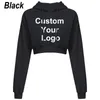 Sweats à capuche féminin Sweatshirts Fashion Custom Your Femmes Sweat-shirt Sweat-shirt court top coat Sport Tops Hooded Tops Female Automne Certes Crop 230810