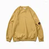 Herrtröjor 2023 Spring Hoodie Solid Color Fashion Side Round Lens Loose Casual Cotton Pullover C.P Streetwear