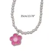 Chains Fashion Imitation Pearls Flower Choker Y2K Necklace For Women Punk Accessories