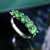 Cluster Rings Springlady Vintage Solid 925 Sterling Silver Round Cut Emerald Gemstone Ring for Women Wedding Band Fine Jewelry Gift