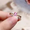 Cluster Rings 925silver Jewelry Natural Sri Lanka Ceylon Pink Sapphire Ring Fine 4x6mm