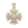 Pendentif Colliers Spinner Croix Pendentif Collier 2 Couleurs Arrivée AAA Zircon Hommes Collier De Mode Rap Hip Hop Bijoux 230810