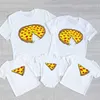 Tenues assorties pour la famille, imprimé Pizza drôle, père, mère, enfants, T-Shirt, body pour bébé, coton, tenues d'été assorties pour la famille, vêtements assortis pour maman, papa et enfants